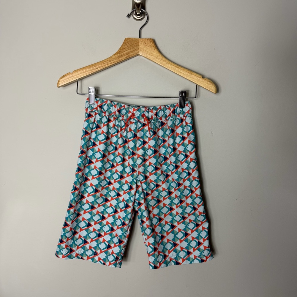 Tea Collection Geometric Swim Trunks Bathing Suit Shorts Boys Size 12